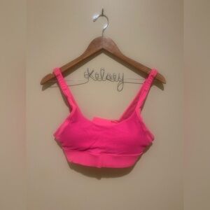 Lorna Jane Pink Sports Bra Metal Clasp Size Large